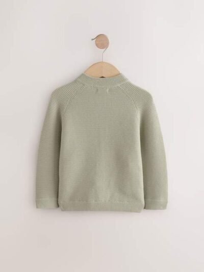 Sage Green Zip Through Cardigan