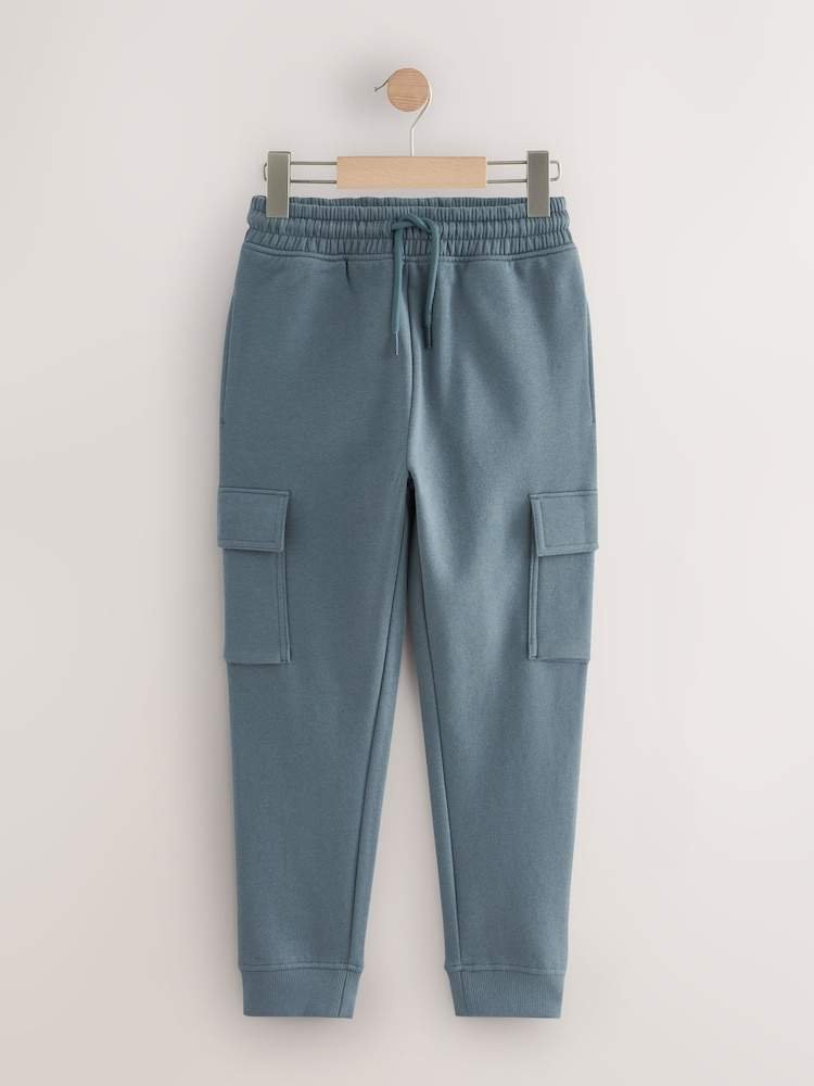 Mid Blue Slim Fit Cargo Rich Joggers