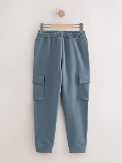 Mid Blue Slim Fit Cargo Rich Joggers
