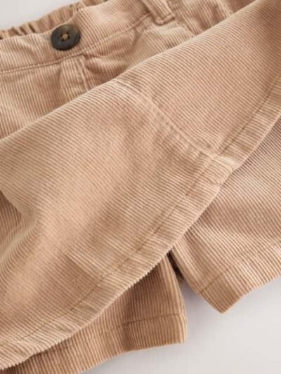 Tan Brown Corduroy Skirt with Bow Tights