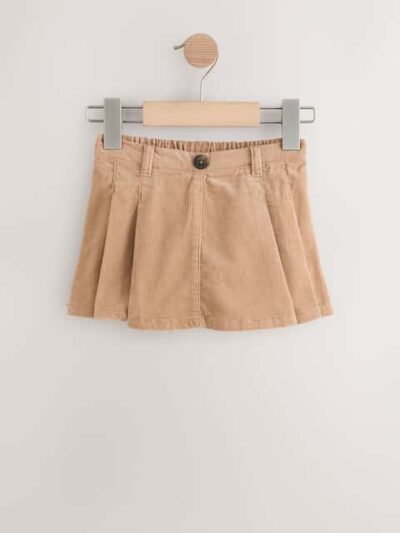 Tan Brown Corduroy Skirt with Bow Tights