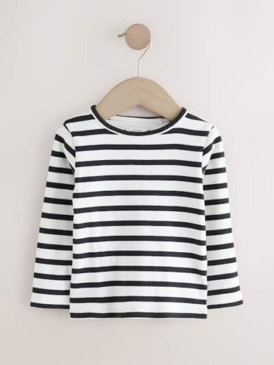 Mid Blue Denim Animal Print Dungarees and Stripe T-Shirt Set