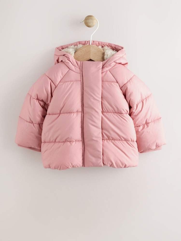 Pink Hooded Baby Padded Jacket