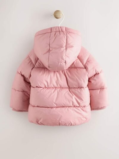 Pink Hooded Baby Padded Jacket