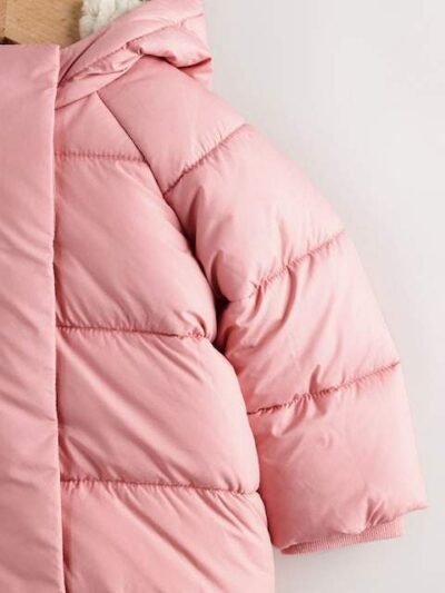 Pink Hooded Baby Padded Jacket