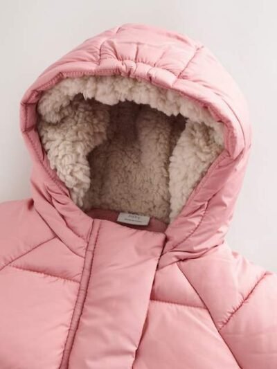 Pink Hooded Baby Padded Jacket