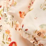 Ecru Woodland Printed Hooded Nylon Baby Pramsuit