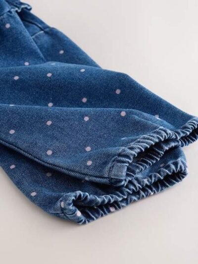 Mid Blue Denim Denim Shirt and Check Trousers Set