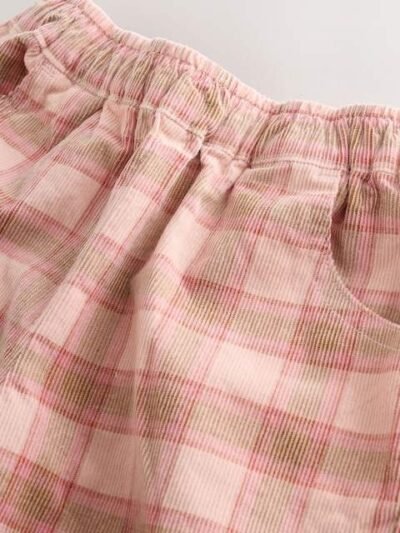 Mid Blue Denim Denim Shirt and Check Trousers Set