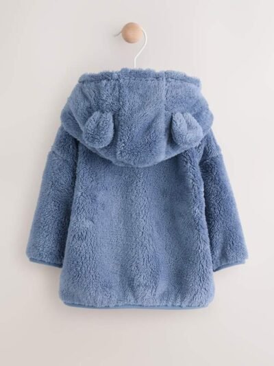 Navy Fleece Zip Through Baby Jacket