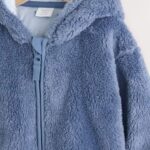 Navy Fleece Zip Through Baby Jacket