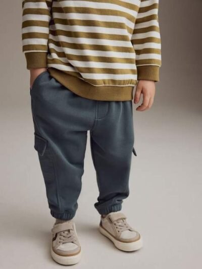 Green/Ecru Stripe Sweatshirt and Utility Joggers Set