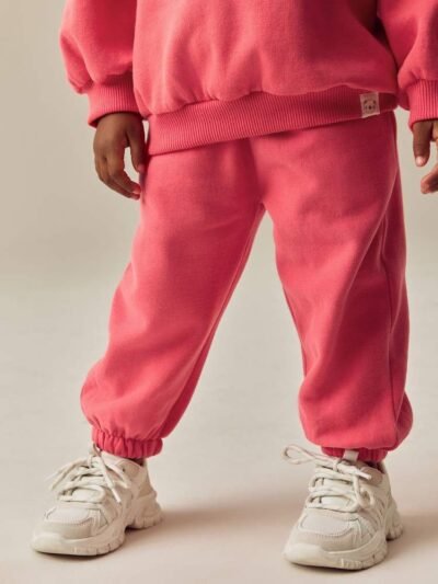 Coral Red Cuffed Sweat Joggers