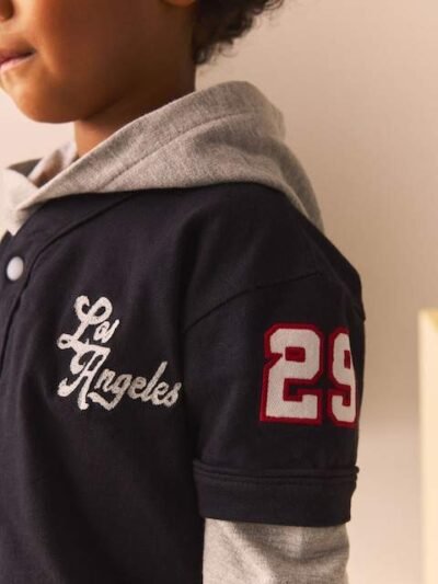 Black/White Varsity Hoodie and Joggers Set