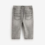 Grey Denim Pleat Front Jeans