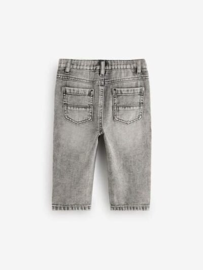 Grey Denim Pleat Front Jeans