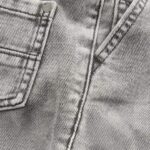Grey Denim Pleat Front Jeans