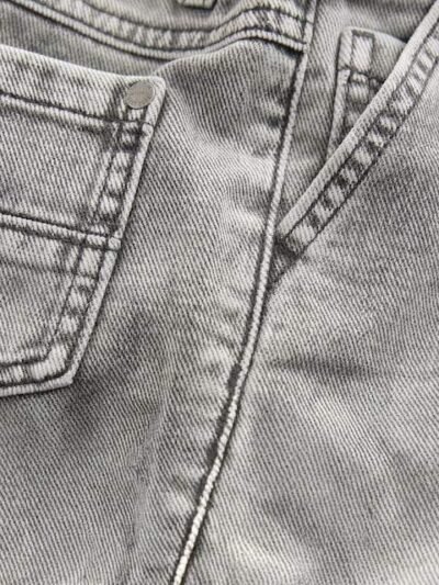 Grey Denim Pleat Front Jeans