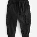 Black Lined Cargo Trousers