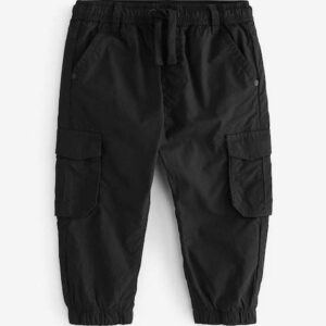 Black Lined Cargo Trousers