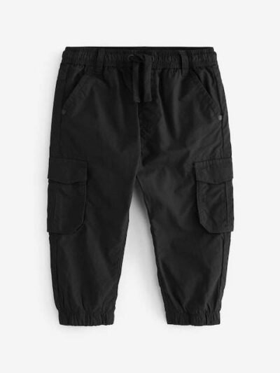 Black Lined Cargo Trousers