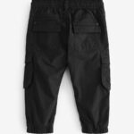 Black Lined Cargo Trousers