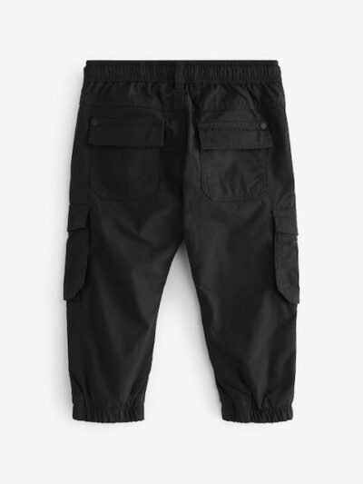 Black Lined Cargo Trousers