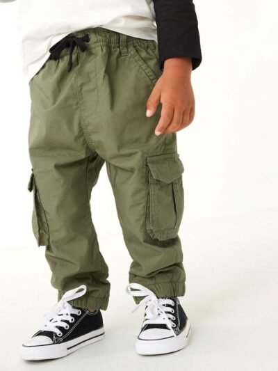 Khaki Green Lined Cargo Trousers