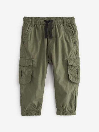 Khaki Green Lined Cargo Trousers