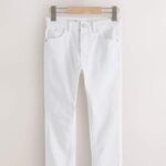 White Regular Fit Stretch Jeans