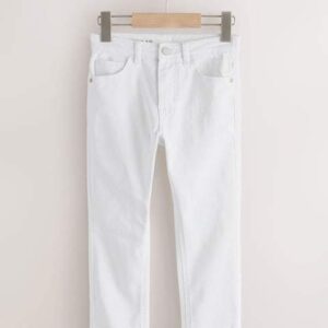 White Regular Fit Stretch Jeans
