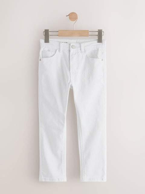 White Regular Fit Stretch Jeans