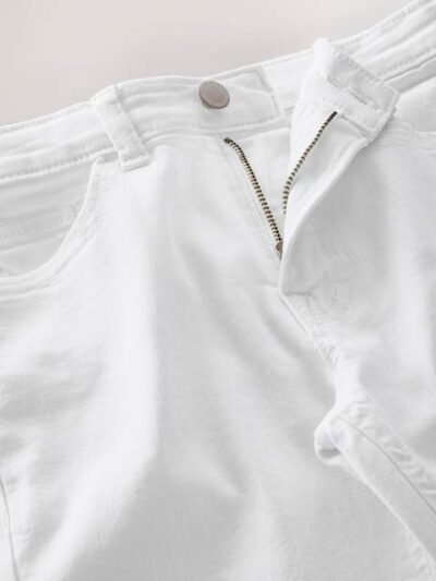 White Regular Fit Stretch Jeans