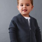 Navy Zip Through Cardigan