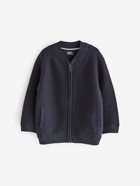 Navy Zip Through Cardigan