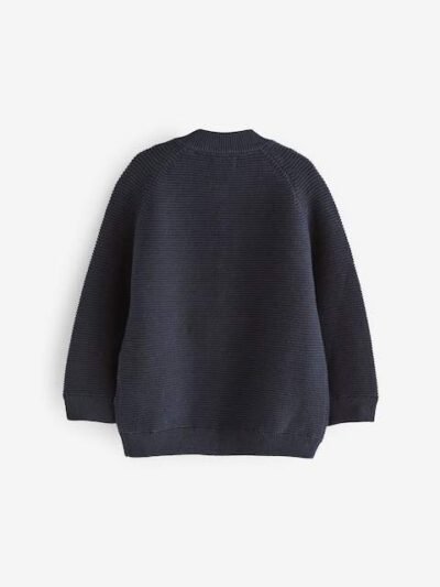 Navy Zip Through Cardigan