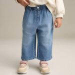 Blue Denim Wide Leg Jeans
