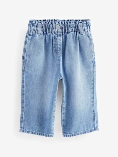 Blue Denim Wide Leg Jeans
