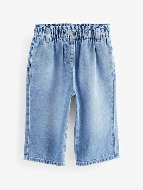 Blue Denim Wide Leg Jeans