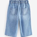 Blue Denim Wide Leg Jeans