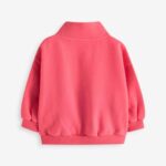 Coral Red Quarter Zip Sweatshirt
