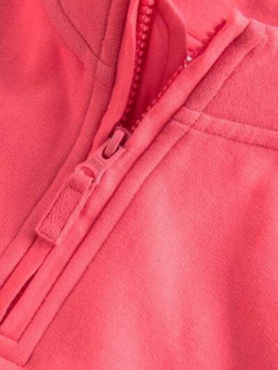 Coral Red Quarter Zip Sweatshirt