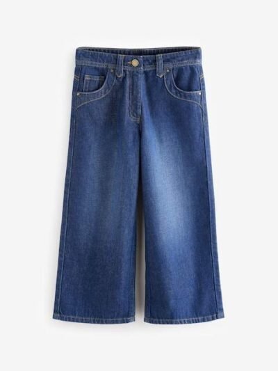 Dark Inky Wash Wide Leg Jeans