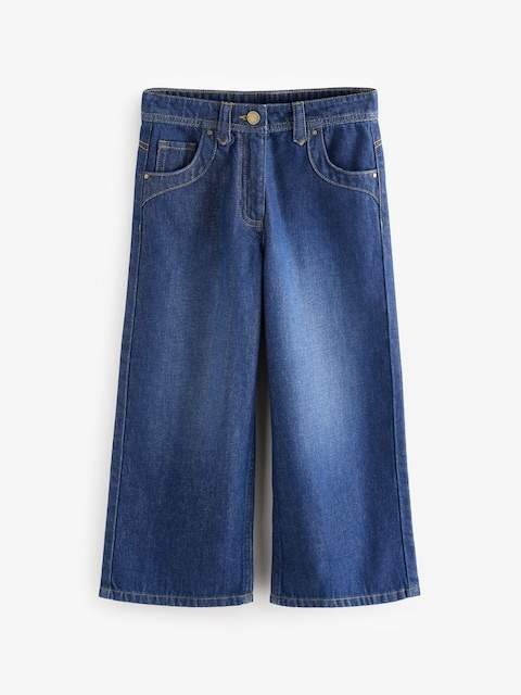 Dark Inky Wash Wide Leg Jeans