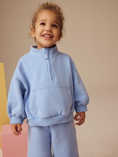 Blue Quarter Zip Sweatshirt