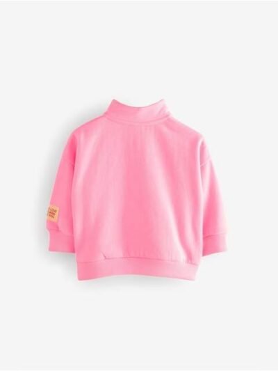Bright Pink Quarter Zip Sweatshirt