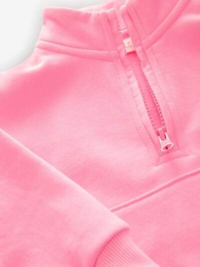 Bright Pink Quarter Zip Sweatshirt