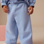 Blue Wide Leg Sweat Joggers