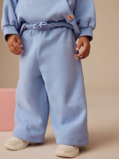 Blue Wide Leg Sweat Joggers
