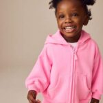 Bright Pink Zip Through Hoodie